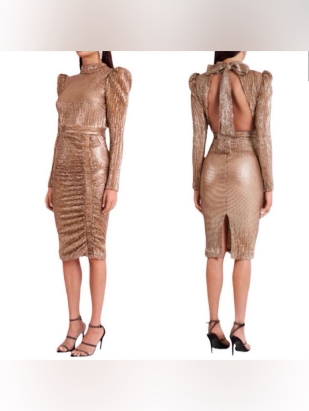 Lavish Alice Rosie Connolly Open Back Sequin Mini Dress (Sz 8) Ptp 16.5” Len  41